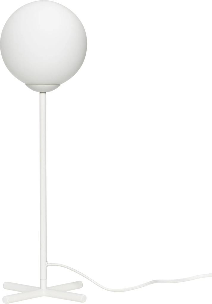 Lampa de Birou din Metal Alb si Sticla HUBSCH - Metal Alb Diametru (20cm) x Inaltime (50cm)