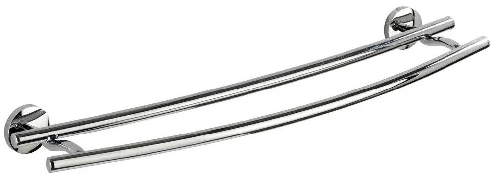 Umeraș dublu sub formă de bare pentru prosoape, suport metalic de perete pentru baie - 58 cm, WENKO