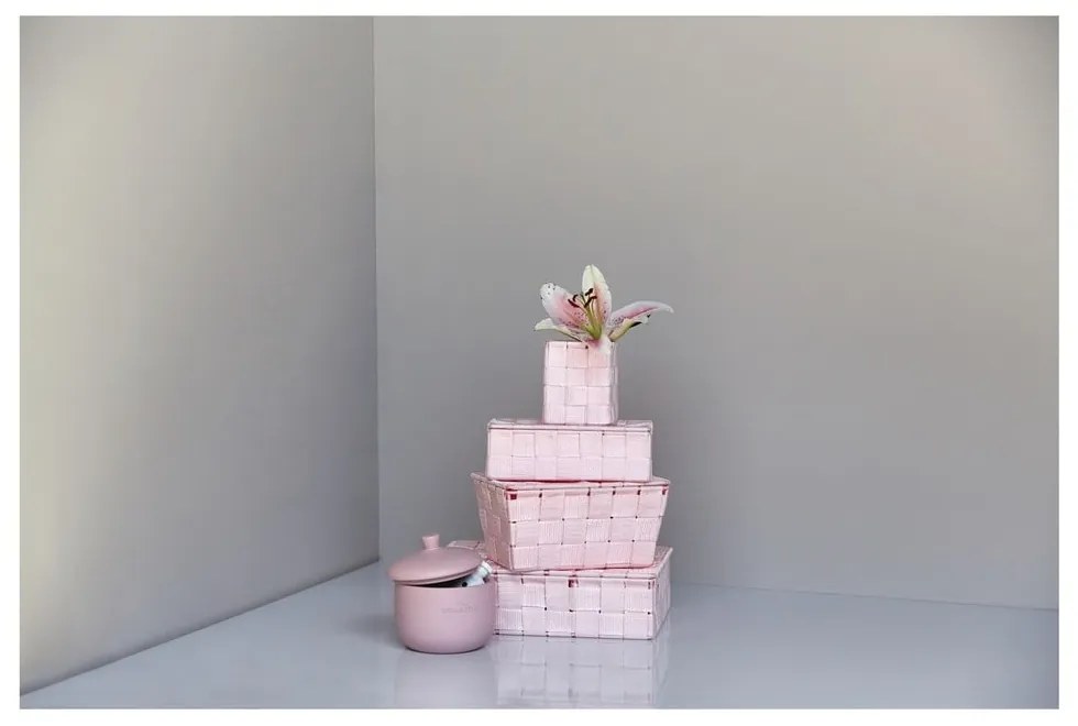 Coș cu capac Wenko Adria, roz