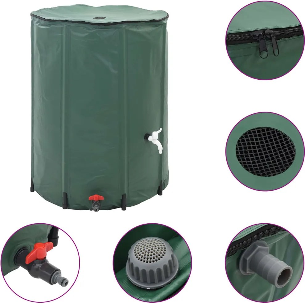 vidaXL Rezervor de apă de ploaie pliabil 250 L