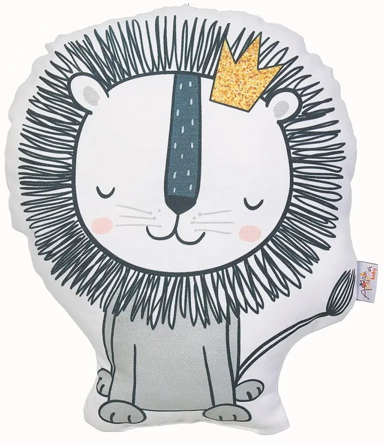 Pernă din amestec de bumbac pentru copii Mike &amp; Co. NEW YORK Pillow Toy Lion, 33 x 28 cm