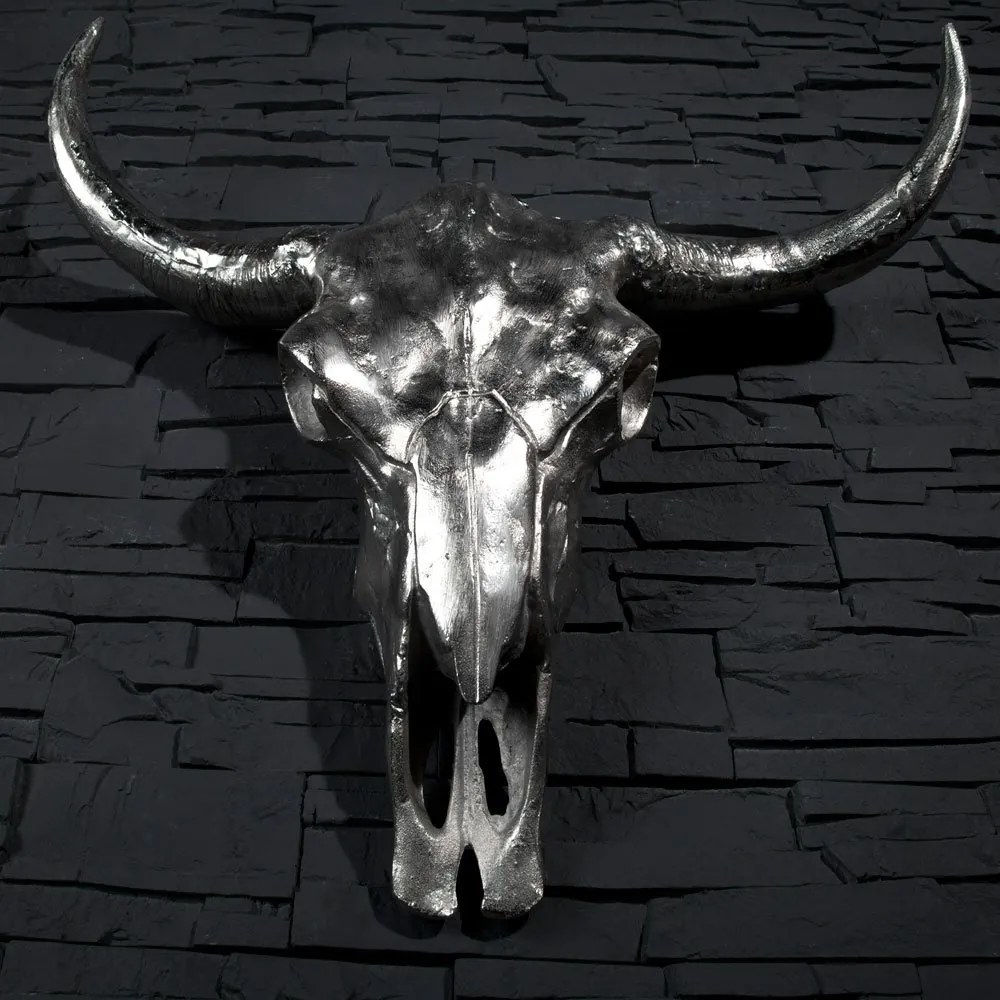 Decoratiune perete Matador Longhorn argintie A-19009 VC