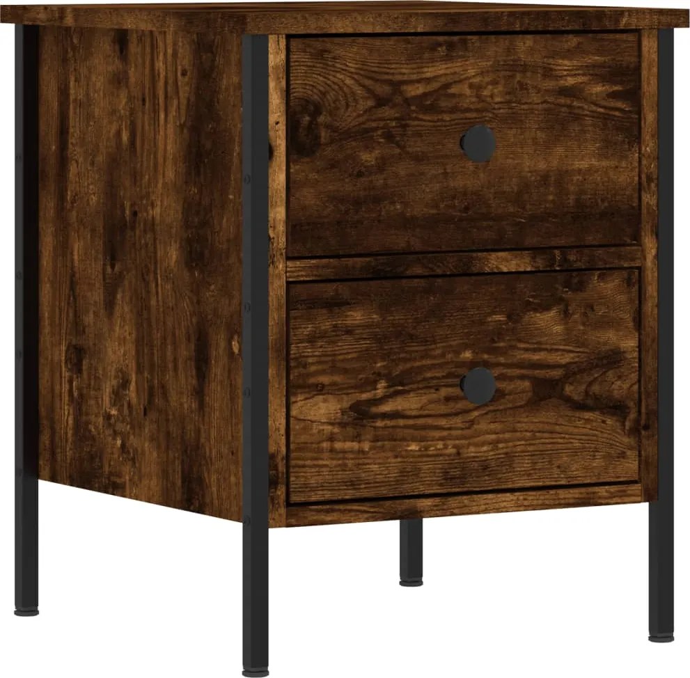 vidaXL Noptieră, stejar fumuriu, 40x42x50 cm, lemn compozit