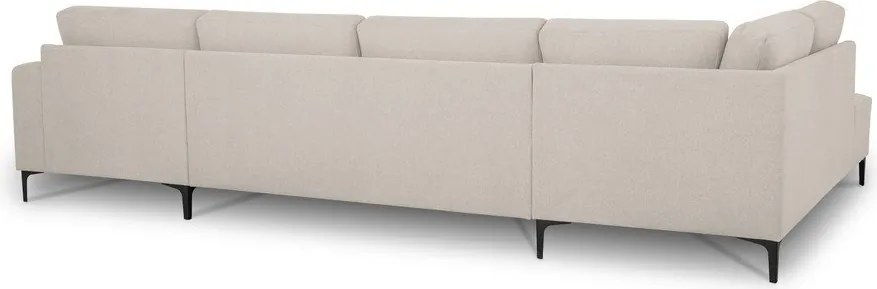 Colțar bej cu tapițerie din chenille (cu colț pe partea stângă/în formă de "U") Fabian – Scandic