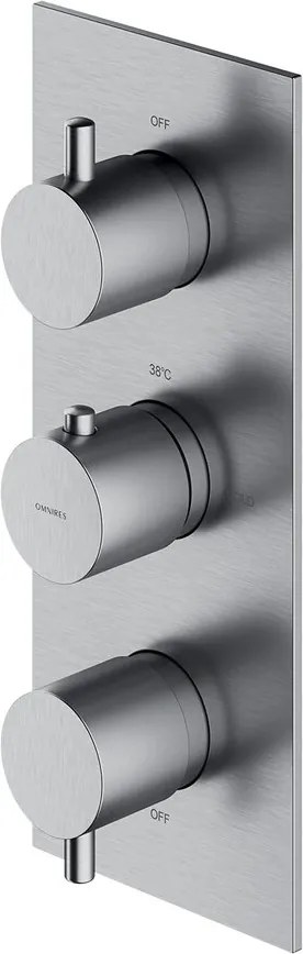 Baterie cada-dus incastrata Omnires Y termostatata finisaj nichel periat fara corp ingropat