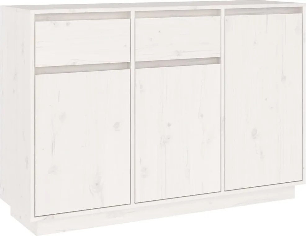 vidaXL Servantă, alb, 110x34x75 cm, lemn masiv de pin