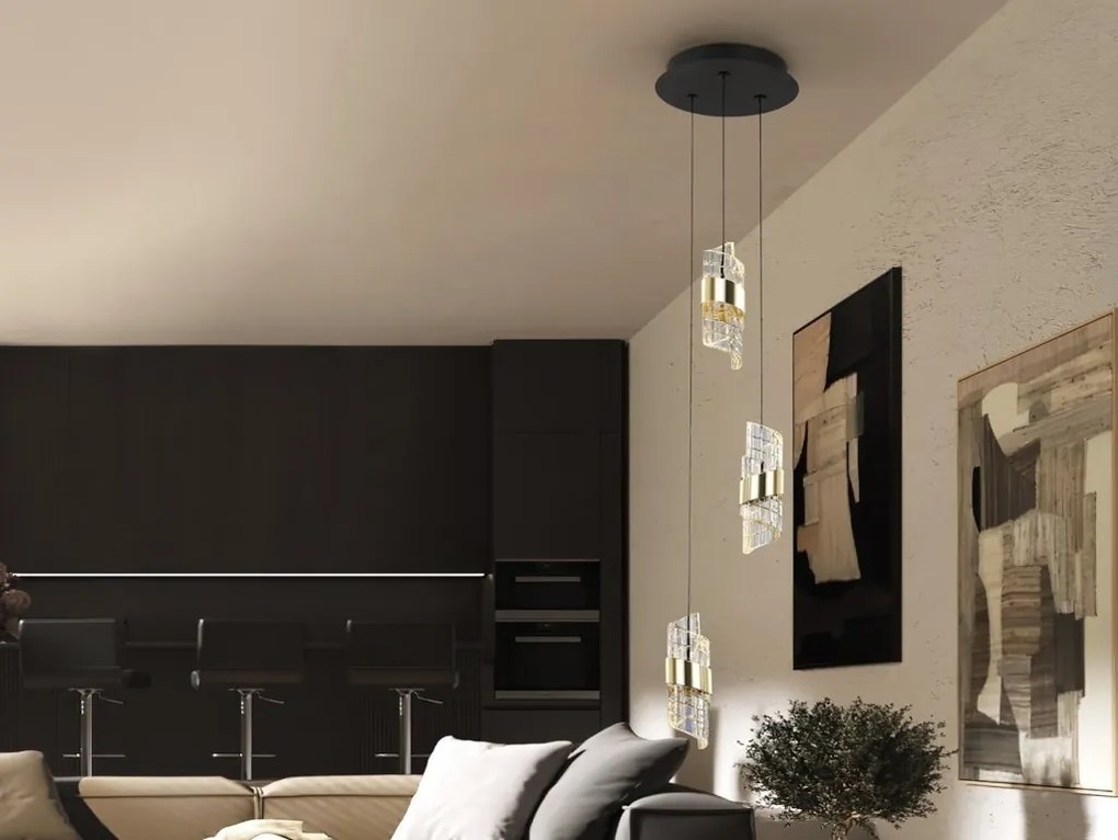 Lustra LED suspendata design elegant Iliada 3L