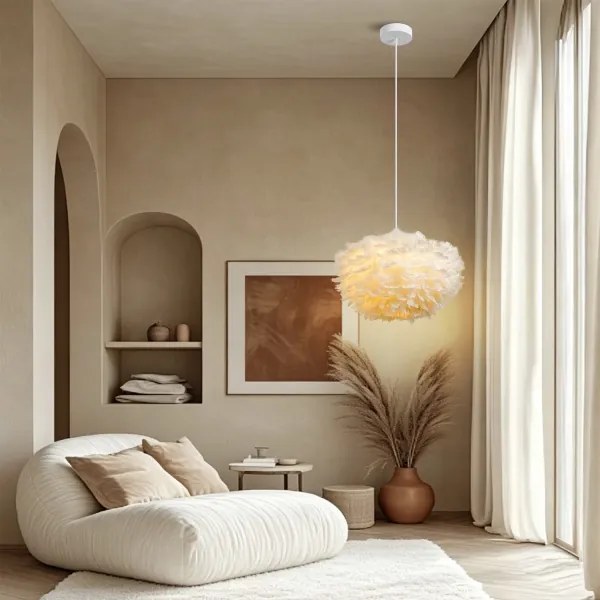BRILAGI - Lustră suspendată pe cablu FEATHER 3xE27/40W/230V Ø 50 cm albă