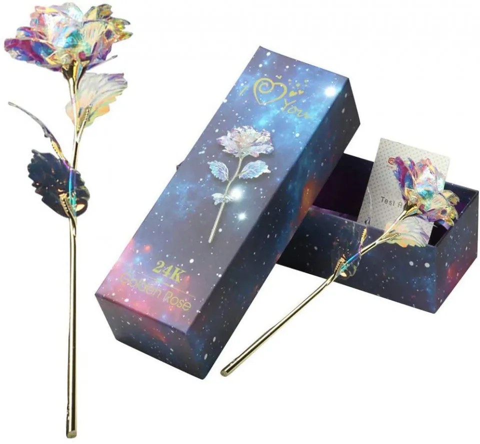 Trandafir 24K Tumao, multicolor, 25 x 8,5 cm