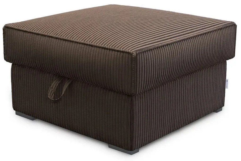 Taburet maro inchis SMART COSARO cu spatiu de depozitare 65x65 cm