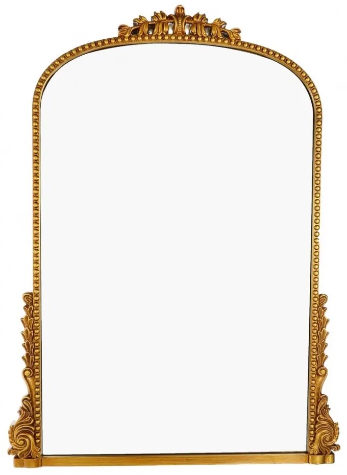 Oglindă decorativă de perete, ramă aurie antichizată, 60x80 cm