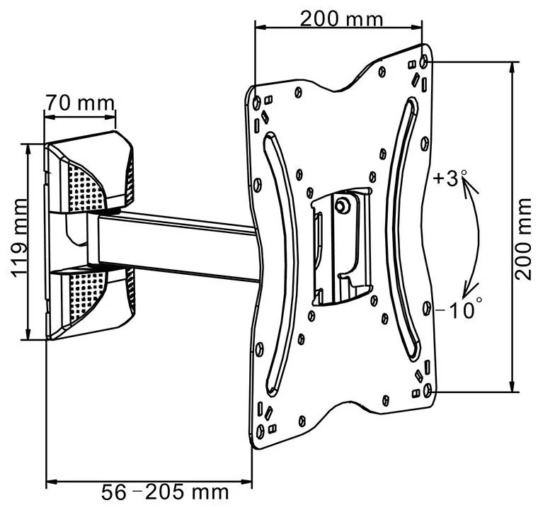 Suport Universal LED TV 13-42 inch, cu pivotare orizontala si verticala, Rebel