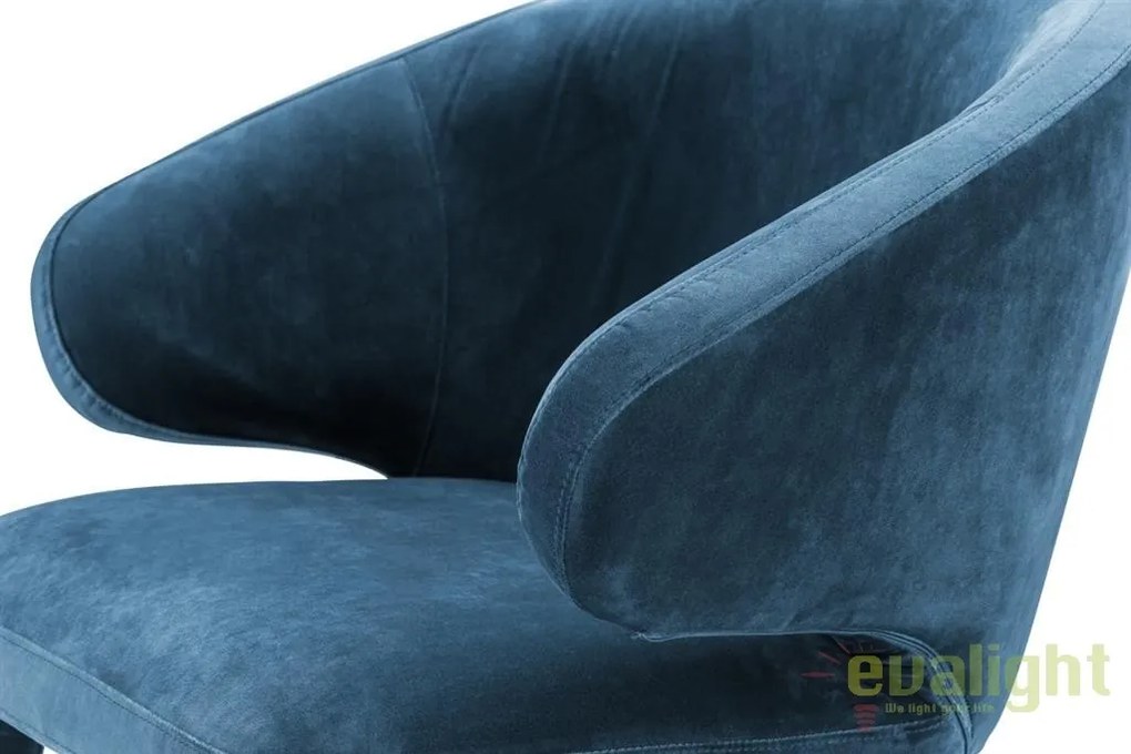 Scaun elegant design LUX Cardinale, catifea albastra 112067 HZ