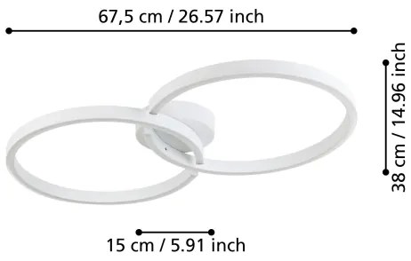 Plafonieră LED RGBW dimabilă Eglo 900954 AMANDOLO 19,5W/230V alb + telecomandă