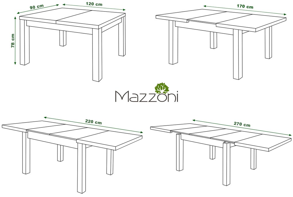 Mazzoni ROYAL Stejar Artisan - MASĂ EXTENSIBILĂ PÂNĂ LA 2,7 m