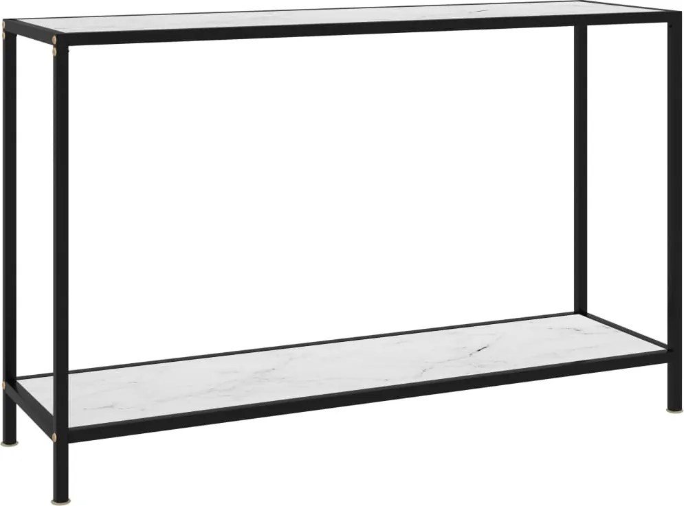 vidaXL Masă consolă, alb, 120 x 35 x 75 cm, sticlă securizată