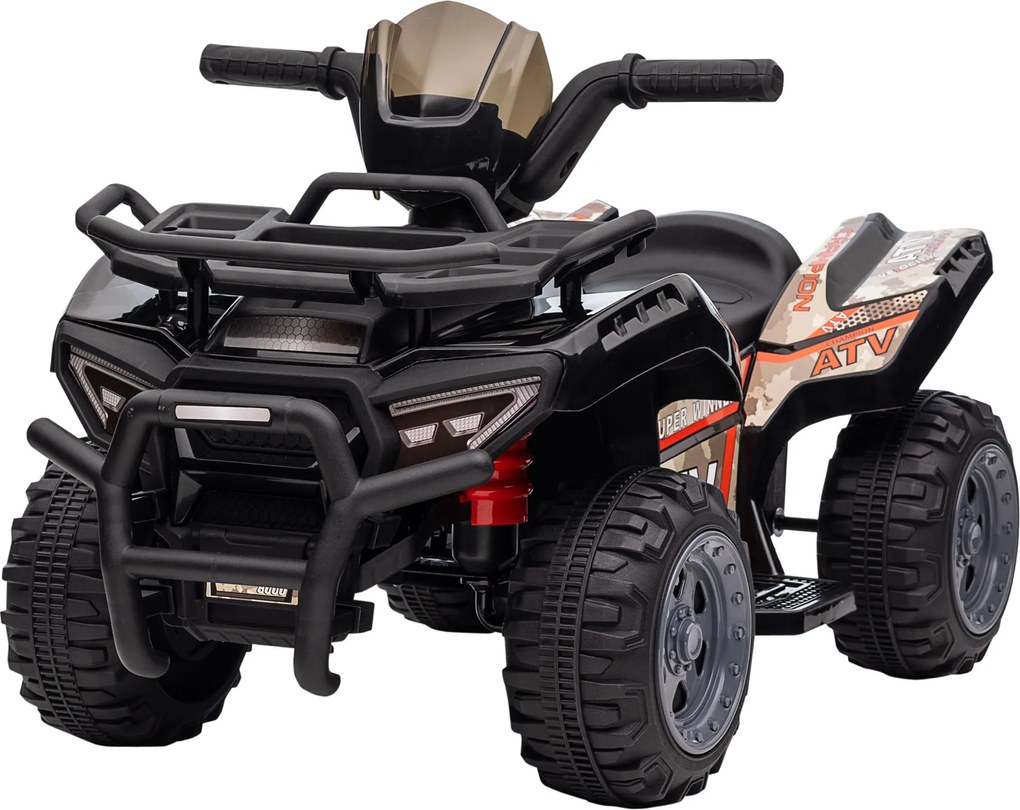 HOMCOM Quad electric pentru copii 6V, cu funcție înainte, muzică, quad electric pentru copii 1,5-3 ani Negru | Aosom Romania