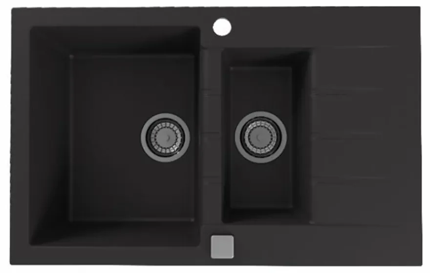Chiuveta compozit Alveus Cadit 70 negru 79x50 cm