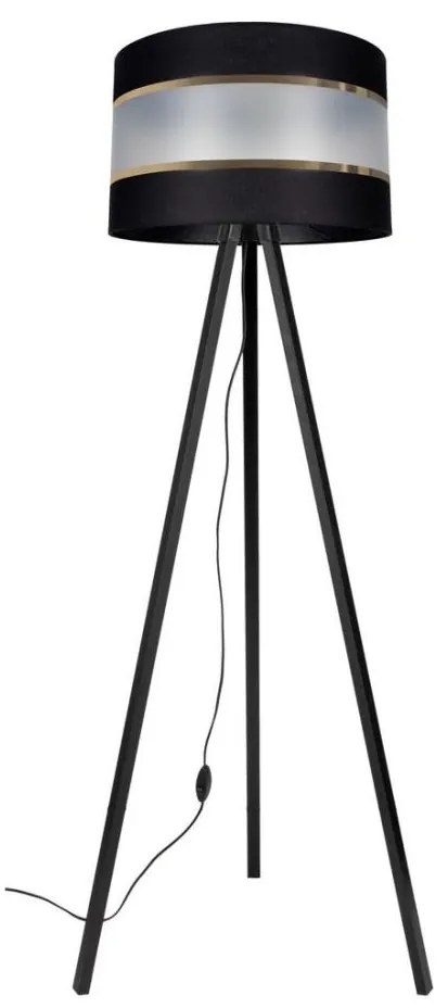 Lampadar CORAL 1xE27/60W/230V wenge/negru/auriu