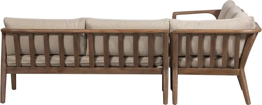 Canapea de grădină maro tapițată (în formă de ”L”) Biam – WOOOD