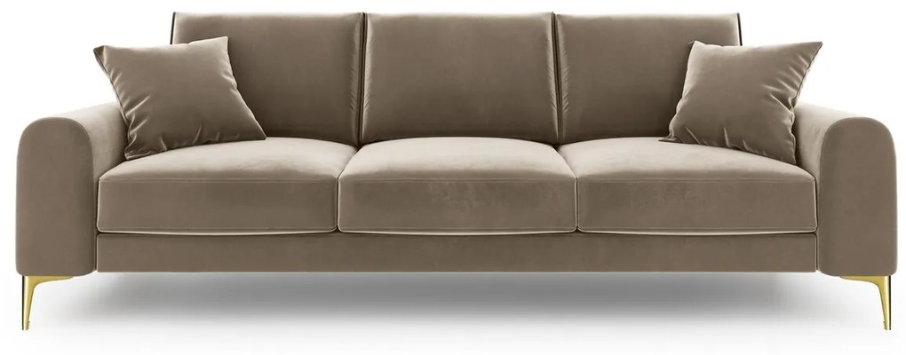 Canapea, Madara, Mazzini Sofas, 4 locuri, gold legs, 237x102x90 cm, catifea, bej