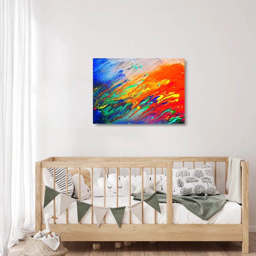 Tablou pe sticlă - Abstract colorat (70x50 cm)
