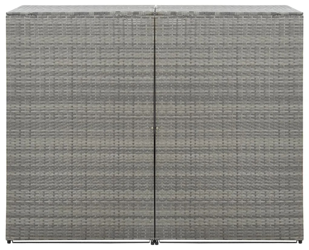 Magazie de pubele dubla, antracit, 153x78x120 cm, poliratan Antracit, 153 x 78 x 120 cm