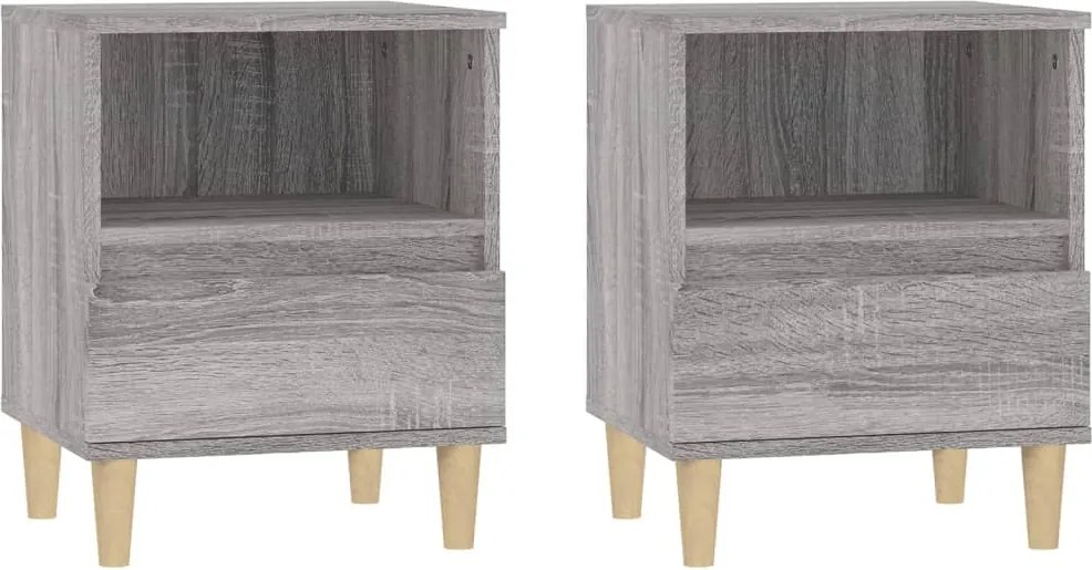 vidaXL Noptiere, 2 buc., gri sonoma, 40x35x50 cm