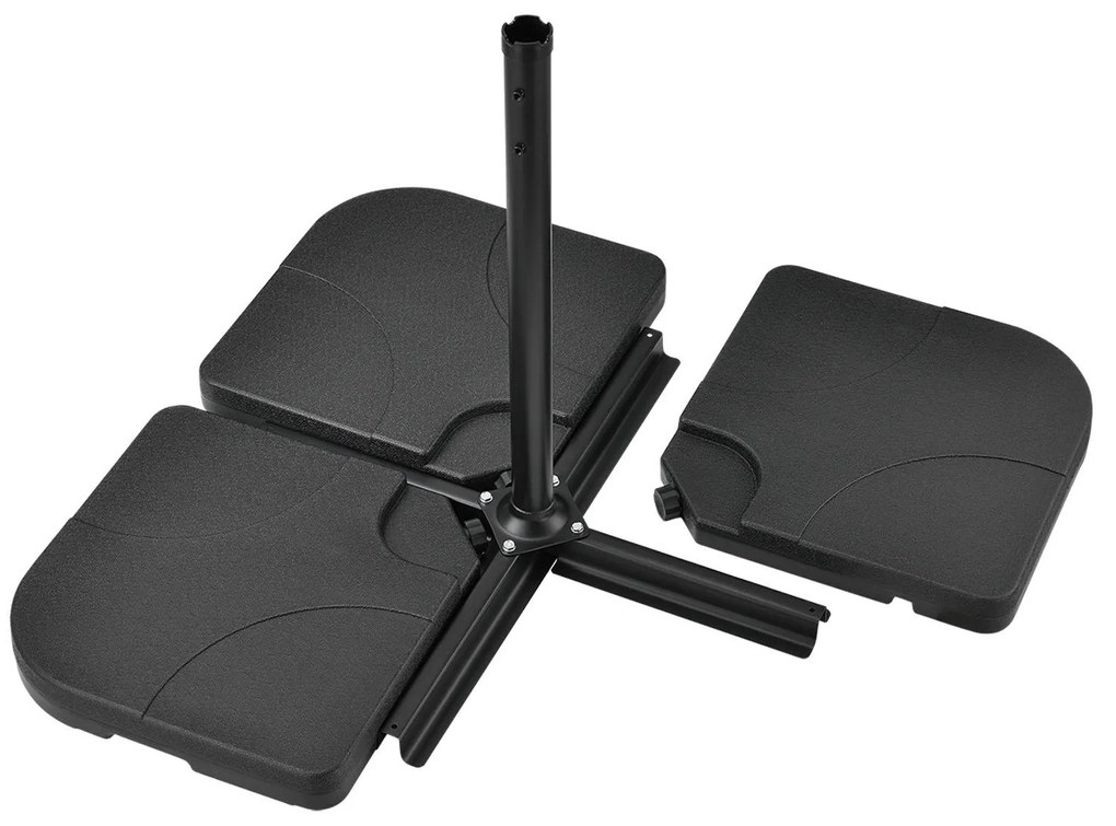 Suport stabilitate umbrelã "Quad" din 4 piese setat pânã la 80 kg, negru