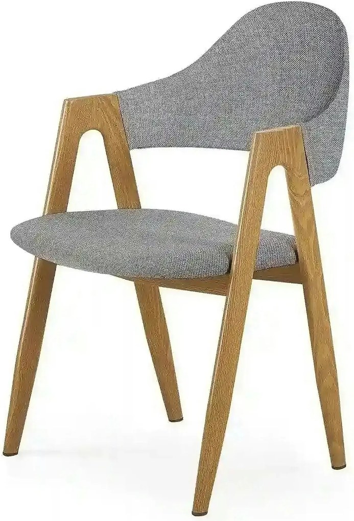 Scaun K344, gri/stejar, stofa clasica/metal, 53X51X80 CM