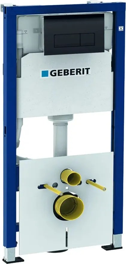 Set rezervor WC incastrat Geberit Duofix Delta cu set fixare si clapeta negru lucios