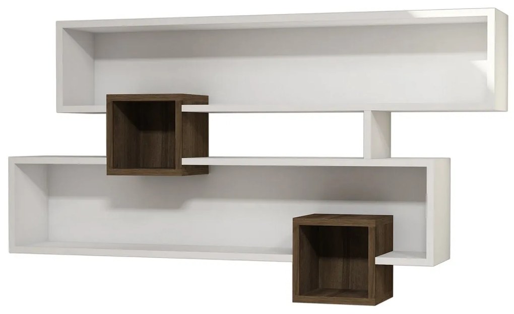 Raft de perete Karen - Walnut, White