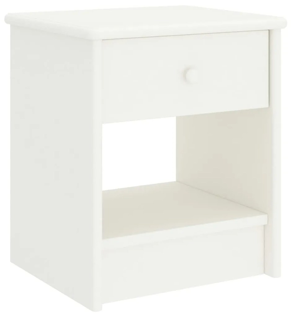 vidaXL Noptieră, alb, 35 x 30 x 40 cm, lemn masiv de pin