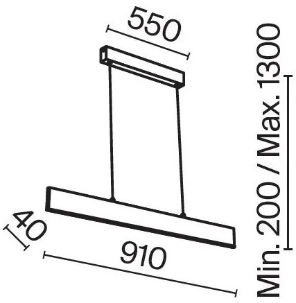 Lustra LED design tehnic Step alb, 91cm