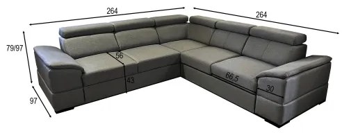 Colțar extensibil universal cu spațiu de depozitare GRANADA, gri închis