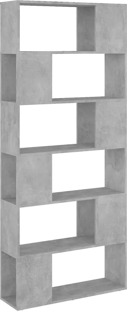 vidaXL Bibliotecă/Separator cameră, gri beton, 80x24x186 cm, PAL