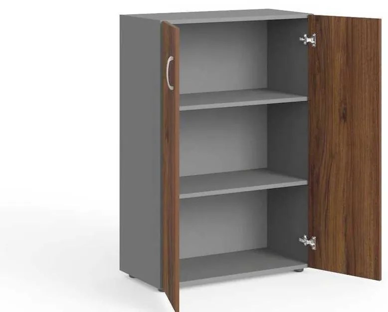 Dulap mediu Manager 79,8 x 42,2 x 119,5 cm, nuca warmia / gri