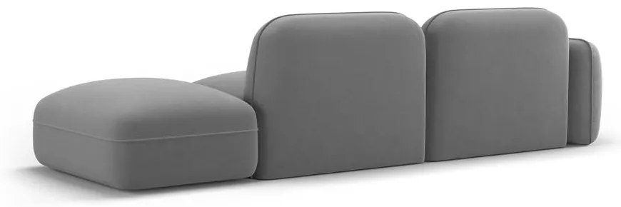 Șezlong gri deschis cu tapițerie din catifea (colț stânga) Audrey – Interieurs 86