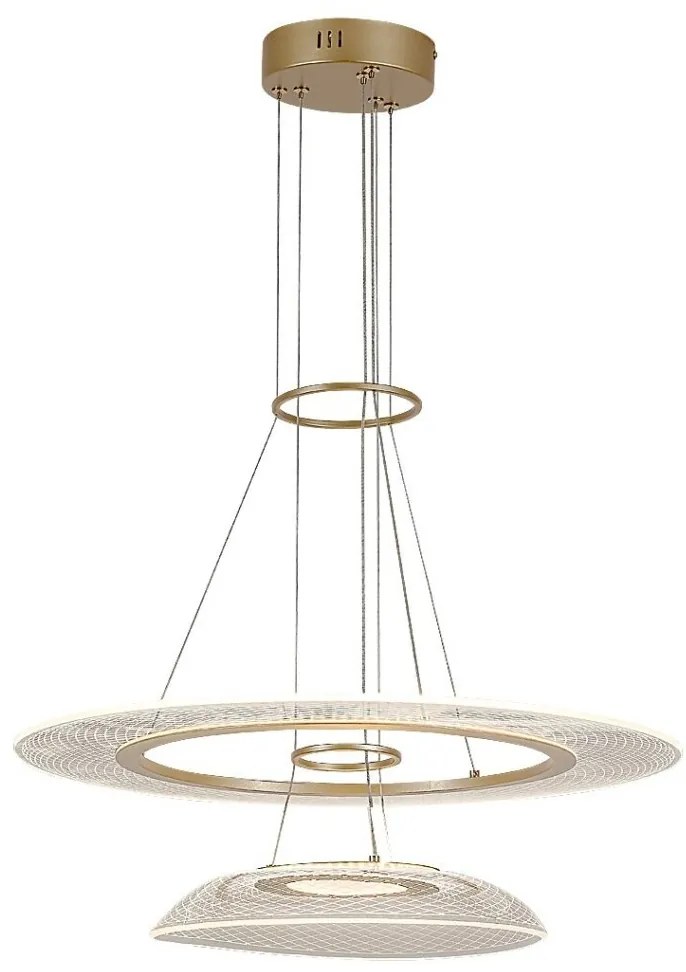 Lustra LED suspendata din metal auriu Zofrael D-55cm