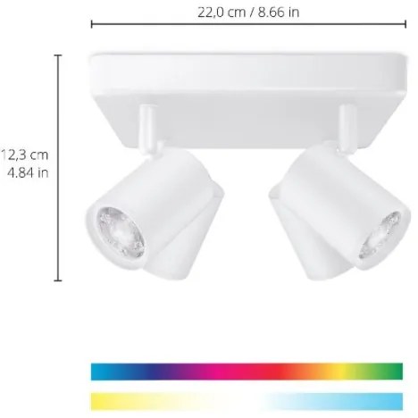 WiZ LED RGBW spot reglabil IMAGEO 4xGU10/4,9W/230V alb Wi-Fi