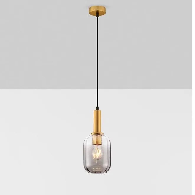 Pendul modern, Metal, Auriu, Sticla, Fumurie, MAHO