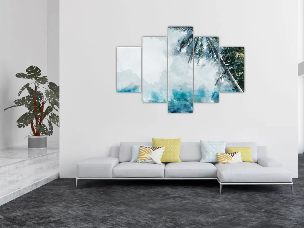Tablou - Palmier lângă mare (150x105 cm)