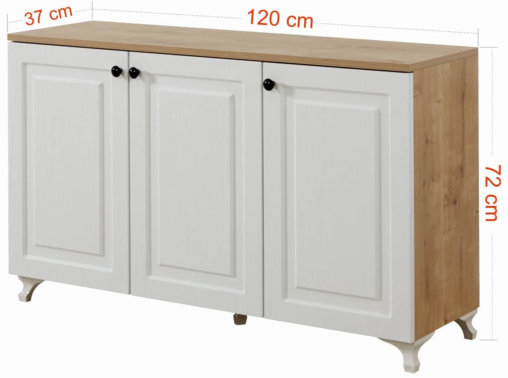 Comodă Tuvantille 11 (Stejar safir + nuc). 1127521