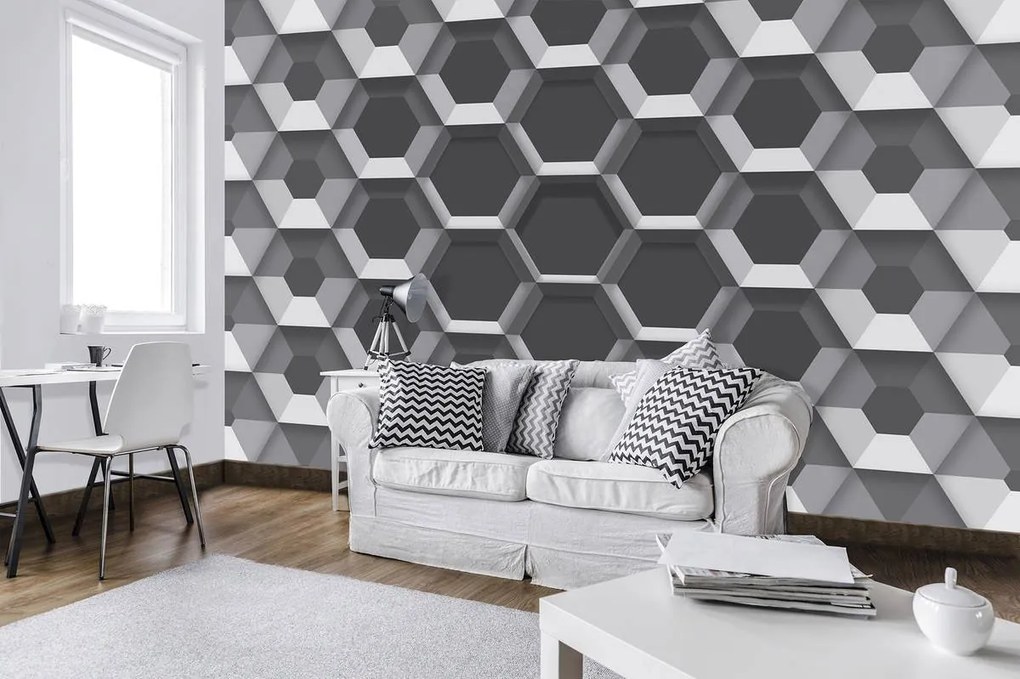 Fototapet - 3D hexagon (152,5x104 cm)