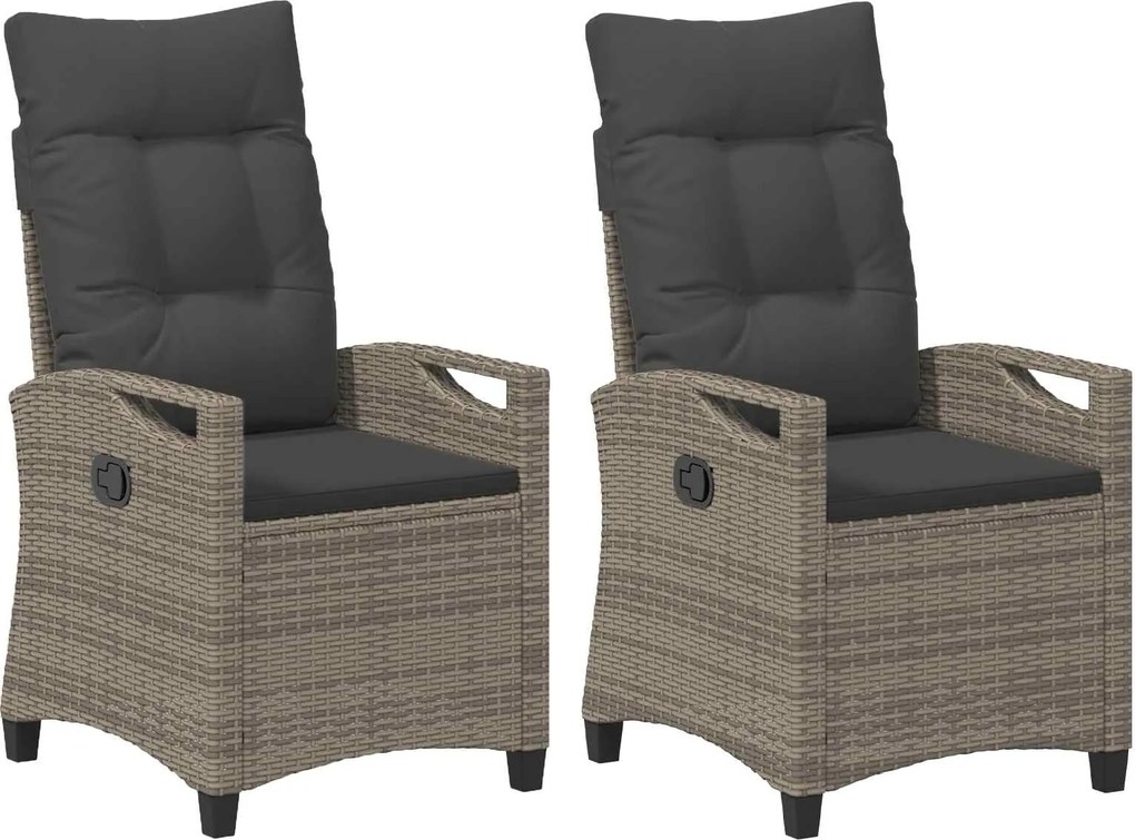 vidaXL Scaun pentru Grădină 2 pcs Gri și gri închis 56 x 60 x 112 cm