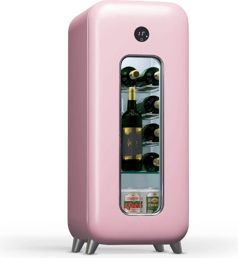 Klarstein Shirley 15 Uno, frigider pentru vinuri, 15 sticle, 5 - 20 °C, control tactil, retro