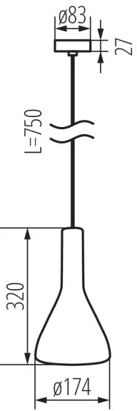 Lustră pe cablu ETISSA 1xE27/40W/230V