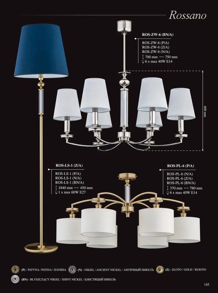 Candelabru 6 brate elegant design clasic ROSSANO