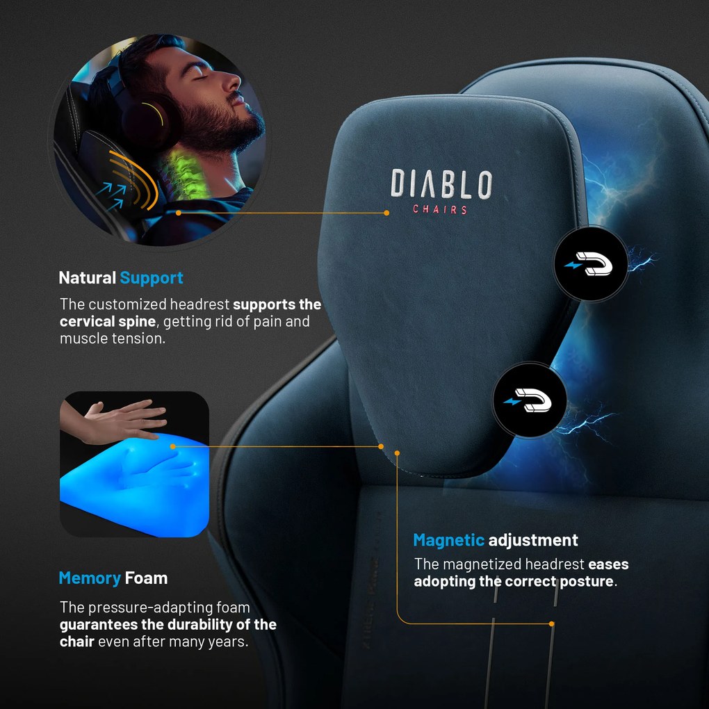 Scaun Gaming Diablo X.One Prime, Normal Size, Meta Ocean