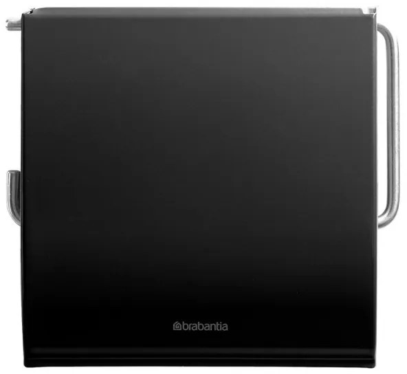 Suport hârtie igienică Brabantia ReNew 90300277, Rezistent la coroziune, Negru mat